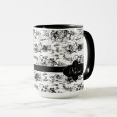  zwart-wit landelijk toilet mok (Voorkant rechts)