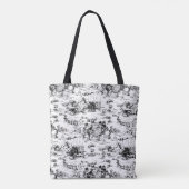  zwart-wit landelijk toilet tote bag (Achterkant)