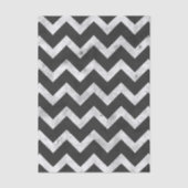 Zwart-wit landelijke Chevron-patroon Tissuepapier (Voorkant)