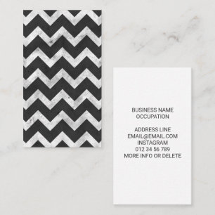 Zwart-wit landelijke Chevron-patroon Visitekaartje
