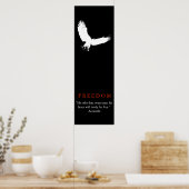 Zwart Wit Landing Kale Eagle Silhouet Poster (Keuken)