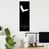 Zwart Wit Landing Kale Eagle Silhouet Poster (Thuiskantoor)