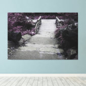 Zwart-wit landschap brug foto canvas afdruk (Insitu (Houten vloer))