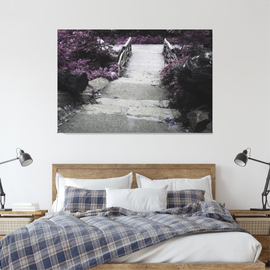 Zwart-wit landschap brug foto canvas afdruk (Insitu (Slaapkamer))