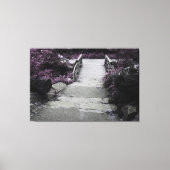 Zwart-wit landschap brug foto canvas afdruk (Voorkant)