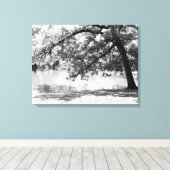 Zwart-wit landschap canvasprint canvas afdruk (Insitu (Houten vloer))