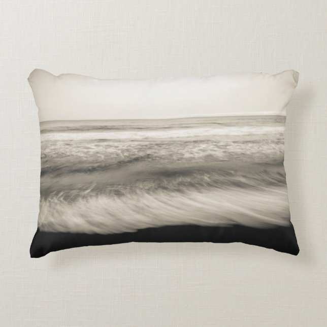 Zwart-wit landschap, Hawaii Decoratief Kussen (Voorkant)