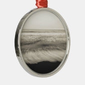 Zwart-wit landschap, Hawaii Metalen Ornament (Rechts)