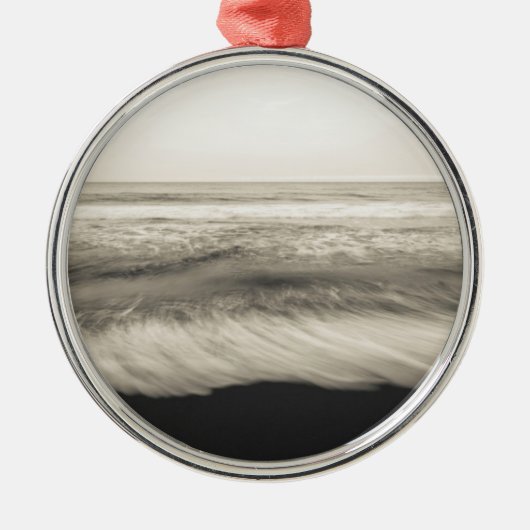 Zwart-wit landschap, Hawaii Metalen Ornament (Voorkant)