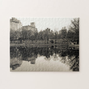 Zwart-wit landschap in Central Park Legpuzzel