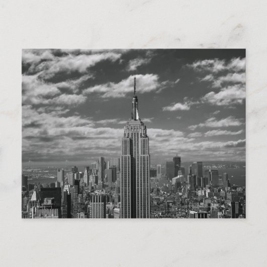 Zwart-wit landschap in New York City skyline Briefkaart (Voorkant)