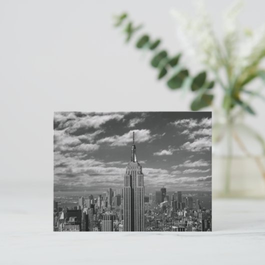Zwart-wit landschap in New York City skyline Briefkaart (Staand voorkant)