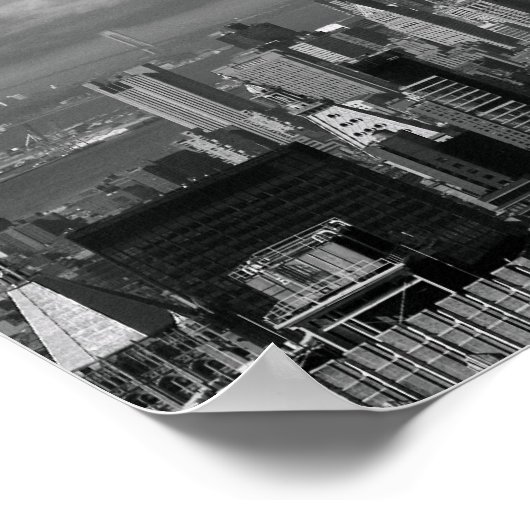 Zwart-wit landschap in New York City skyline Poster (Hoek)