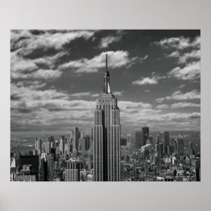 Zwart-wit landschap in New York City skyline Poster