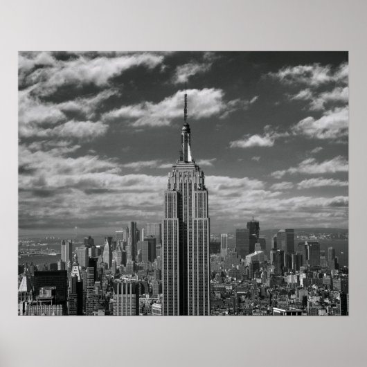 Zwart-wit landschap in New York City skyline Poster (Voorkant)