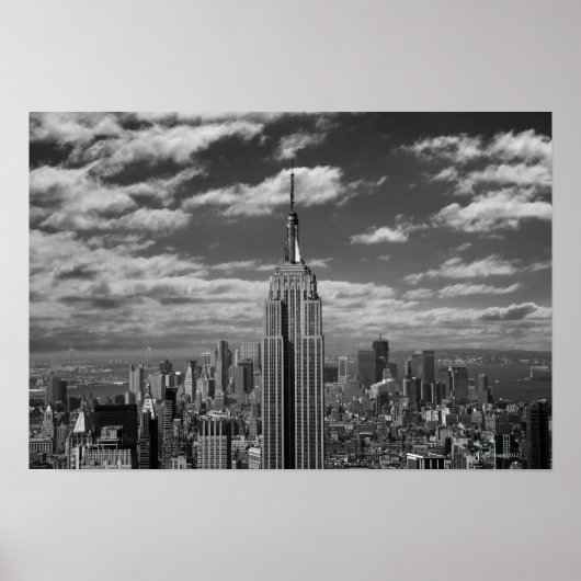 Zwart-wit landschap in New York City skyline Poster (Voorkant)