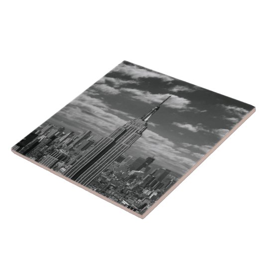 Zwart-wit landschap in New York City skyline Tegeltje (Zijkant)