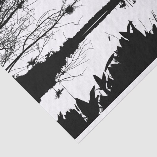 Zwart-wit landschap tissuepapier (Detail)