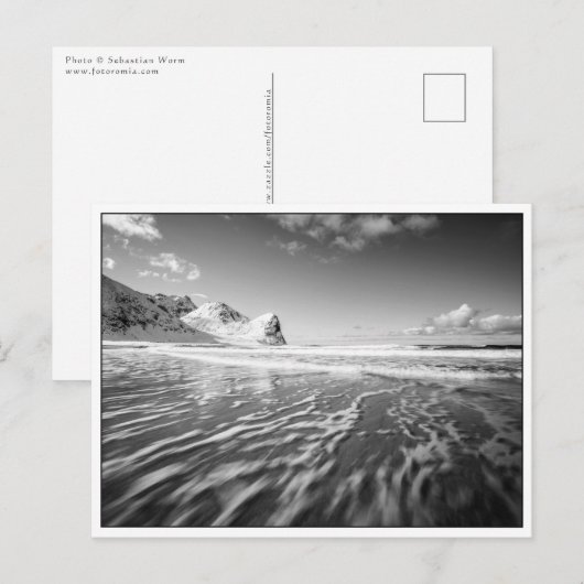 Zwart-wit landschapsfoto briefkaart (Voorkant / Achterkant)