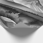 Zwart-wit landschapsschilderij van bergen cadeaupapier (Hoek)