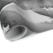 Zwart-wit landschapsschilderij van bergen cadeaupapier (Rol Hoek)