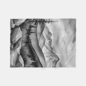 Zwart-wit landschapsschilderij van bergen fleece deken (Voorkant (Horizontaal))