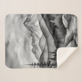 Zwart-wit landschapsschilderij van bergen sherpa deken (Voorkant (horizontaal))