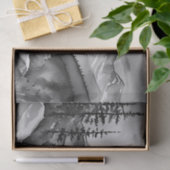 Zwart-wit landschapsschilderij van bergen tissuepapier (Geschenk)