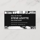 Zwart-wit landschapsvastgoed visitekaartje (Achterkant)