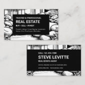 Zwart-wit landschapsvastgoed visitekaartje (Voorkant / Achterkant)