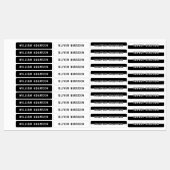 Zwart & Wit Lange Last Name | Waterdichte Kleding Labels (Vel)