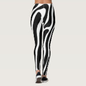 Zwart-wit Lange streep Zebra Legging (Achterkant)