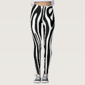 Zwart-wit Lange streep Zebra Legging (Voorkant)