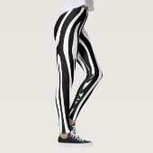 Zwart-wit Lange streep Zebra Legging (Rechts)