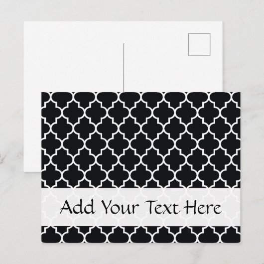 Zwart-wit lantaarnwerk, Quatrefoil, Trellis Briefkaart (Voorkant / Achterkant)