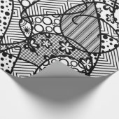 Zwart & Wit Lapwerk 04 van het Patroon Cadeaupapier (Hoek)