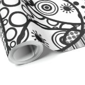 Zwart & Wit Lapwerk 04 van het Patroon Cadeaupapier (Rol Hoek)