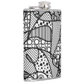 Zwart & Wit Lapwerk 04 van het Patroon Heupfles (Rechts)