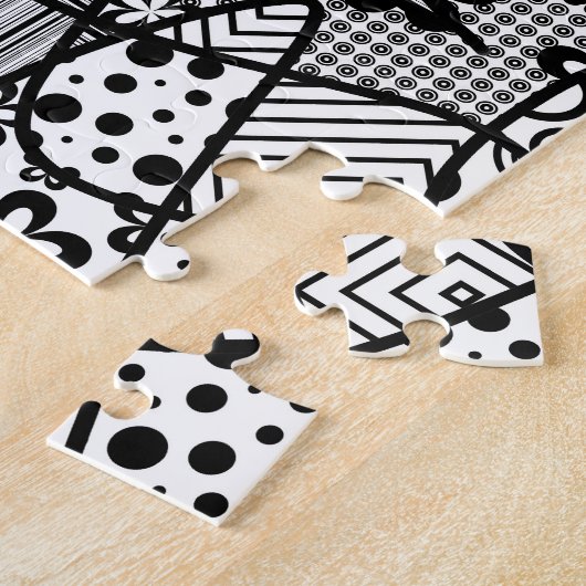 Zwart & Wit Lapwerk 04 van het Patroon Legpuzzel (Zijkant)