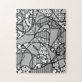 Zwart & Wit Lapwerk 04 van het Patroon Legpuzzel (Verticaal)