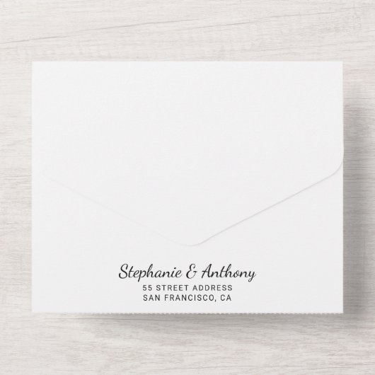 Zwart-wit Las Vegas bestemming bruiloft All In One Uitnodiging (Achterkant)