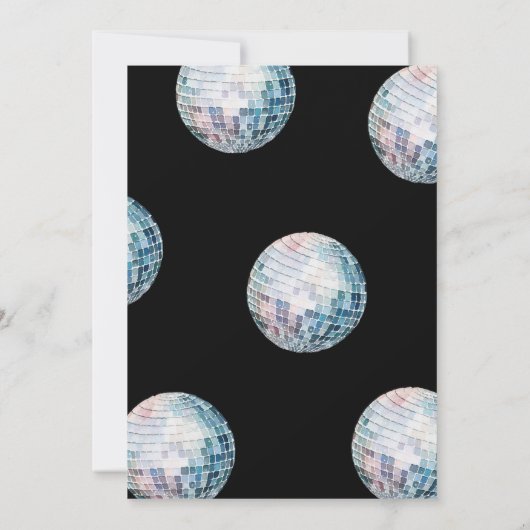 Zwart Wit Laten we Disco Seventies Verjaardagsfees Kaart (Achterkant)