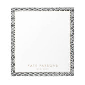 Zwart wit, Latijns patroonpatroon Notitieblok (Voorkant)