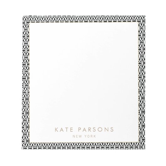 Zwart wit, Latijns patroonpatroon Notitieblok (Voorkant)