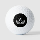 Zwart wit laureum initiaal golfballen (Voorkant)