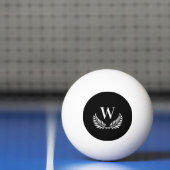 Zwart wit laureum initiaal pingpongbal (Net)