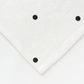 Zwart-Wit-Laurier Initialen Stippenpatroon Fleece Deken (Hoek)