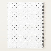 Zwart-wit laurier monogram polkadotpatroon planner (Achterkant)
