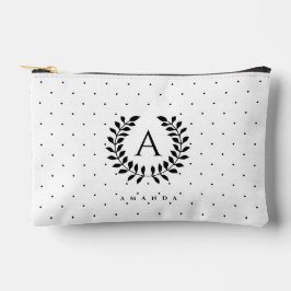 Zwart-Wit Laurier Monogram Stippenpatroon Etui