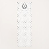 Zwart-Wit-Laurier Monogram Stippenpatroon Yogamat (Voorkant)